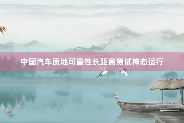 中国汽车质地可靠性长距离测试神态运行