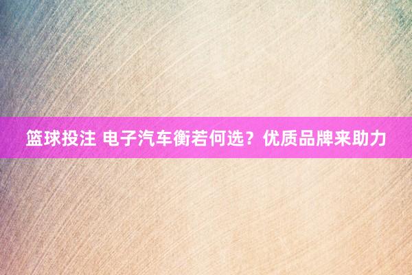 篮球投注 电子汽车衡若何选？优质品牌来助力