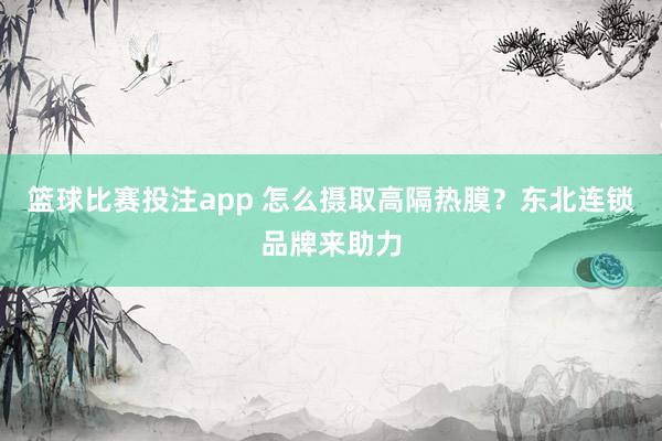 篮球比赛投注app 怎么摄取高隔热膜？东北连锁品牌来助力