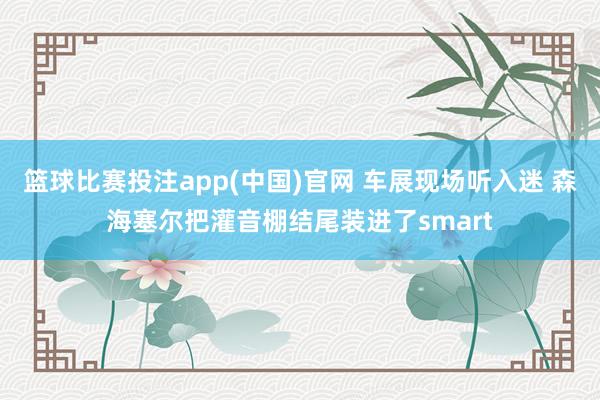 篮球比赛投注app(中国)官网 车展现场听入迷 森海塞尔把灌音棚结尾装进了smart
