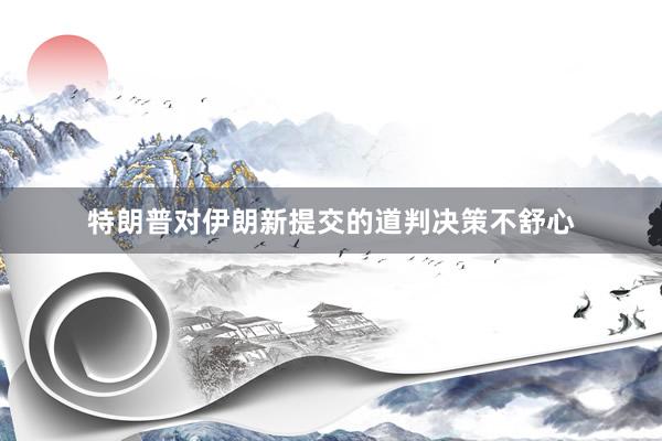 特朗普对伊朗新提交的道判决策不舒心