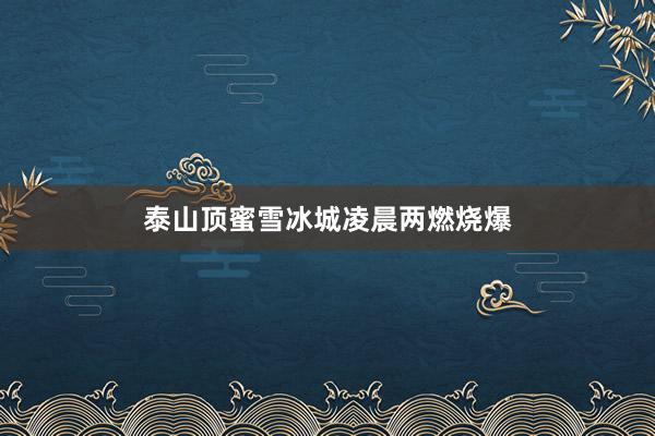 泰山顶蜜雪冰城凌晨两燃烧爆